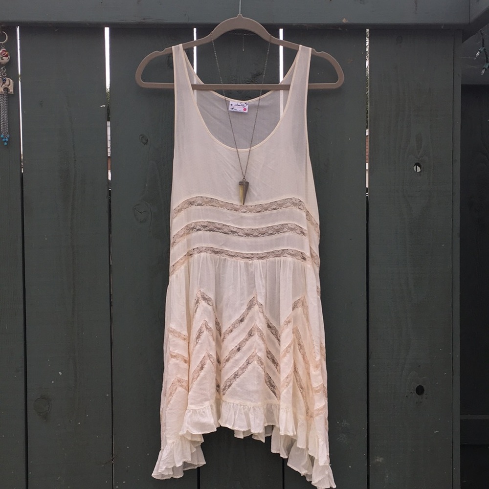 Free People Voile and Lace Trapeze Slip